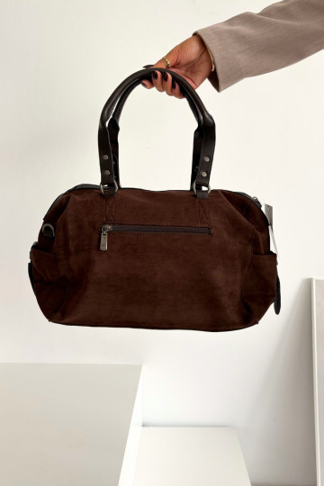 Tas van kunstsuède chocoladebruin Gressa