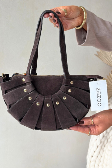 Chocoladekleurige suède handtas Tai turirivane 2