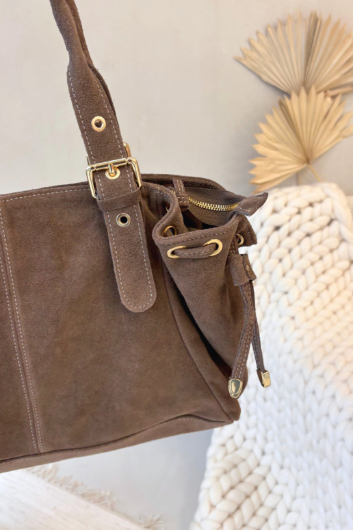 Skórzana van suèdeoIna Handtas ivoor Ilienne