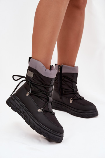 Dames Lee Cooper LCJ-25-44-3930 zwarte sneeuwschoenen met schacht 2