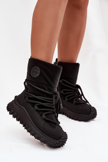 Kunstleer Lee Cooper LCJ-25-12-3660 zwarte sneeuwschoenen met platform 2