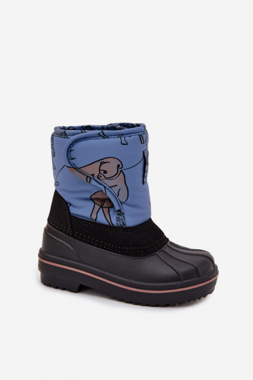 Kinderen Lee Cooper LCJ-25-10-3774 blauwe sneeuwschoenen met klittenbandsluiting