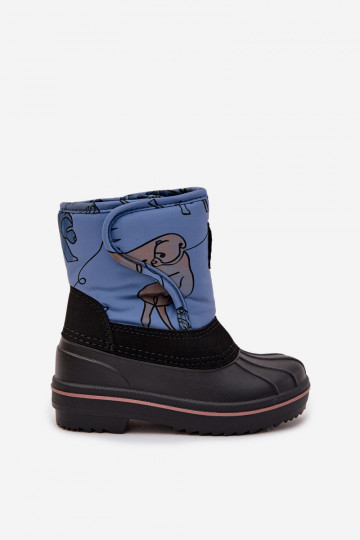 Kinderen Lee Cooper LCJ-25-10-3774 blauwe sneeuwschoenen met klittenbandsluiting 2