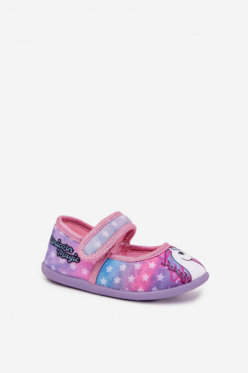 ballerinas Slippers Dla DzieInczynek met zelfklevende bevestigingsmiddelen UNICORN roze Silviera