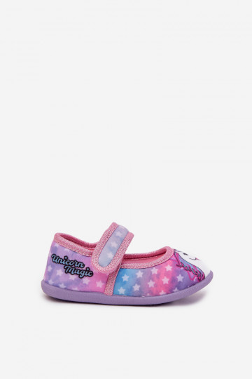 ballerinas Slippers Dla DzieInczynek met zelfklevende bevestigingsmiddelen UNICORN roze Silviera 2
