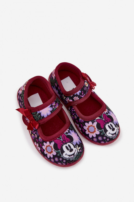 ballerinas Slippers Dla DzieInczynek MINNIE MOUSE bordeaux Nomi