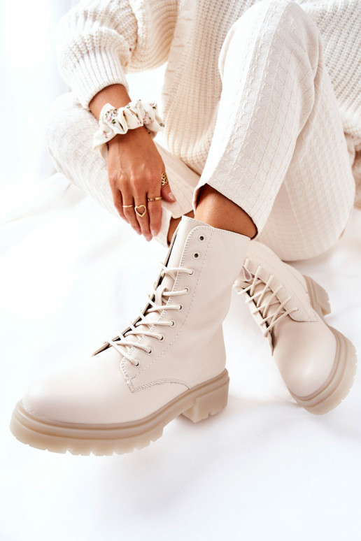 Hoog Enkellaarsjes voor Inerknemers beige Rozelle