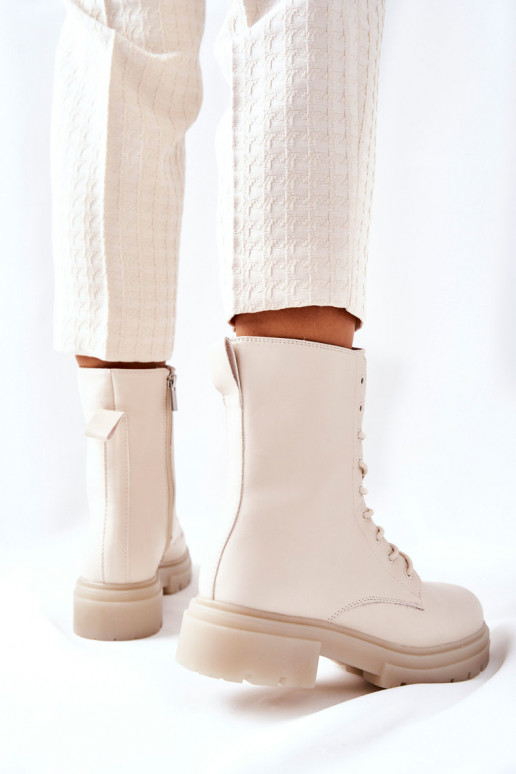 Hoog Enkellaarsjes voor Inerknemers beige Rozelle