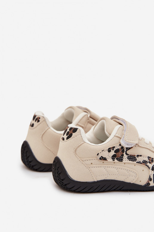 schoenen Kindersneakersmet lijmbevestigingem beige en schriftelijk Perrin