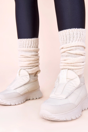 Grijze dames sneeuwlaarzen met klittenbandsluiting Penny