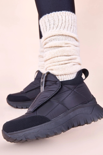 Zwarte dames sneeuwlaarzen met klittenbandsluiting Penny 2