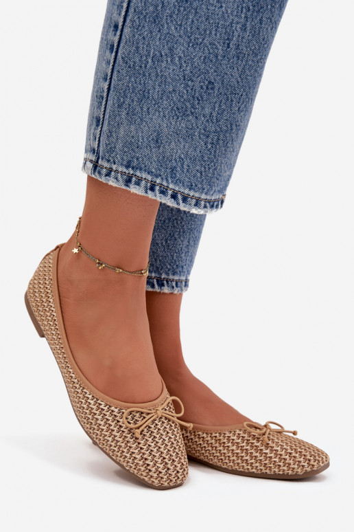 Ballerinas Met Vlecht I Kokardką bruine kleur Belirra