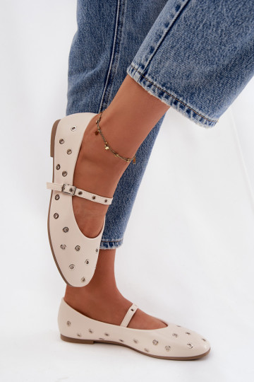 Ballerinas Dames Ze zilvere kleurmi Elementami beige Het heeftrivon