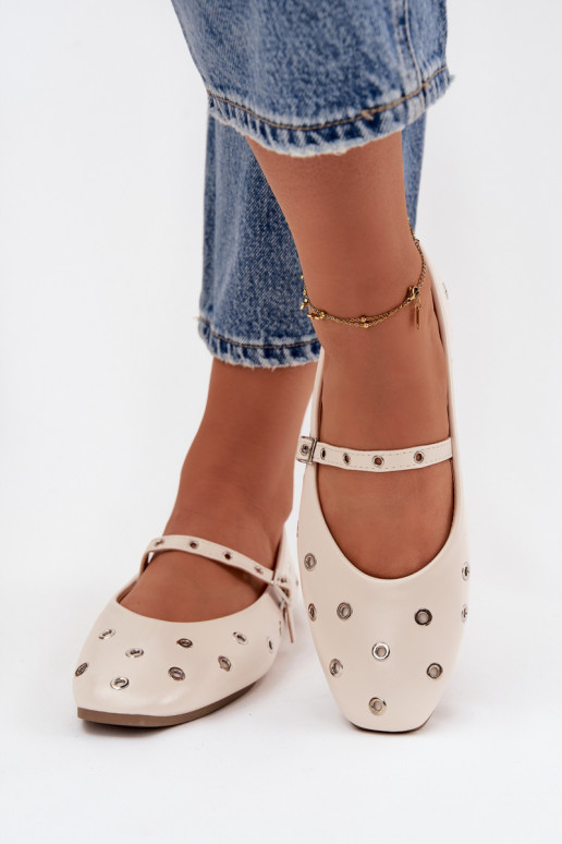 Ballerinas Dames Ze zilvere kleurmi Elementami beige Het heeftrivon