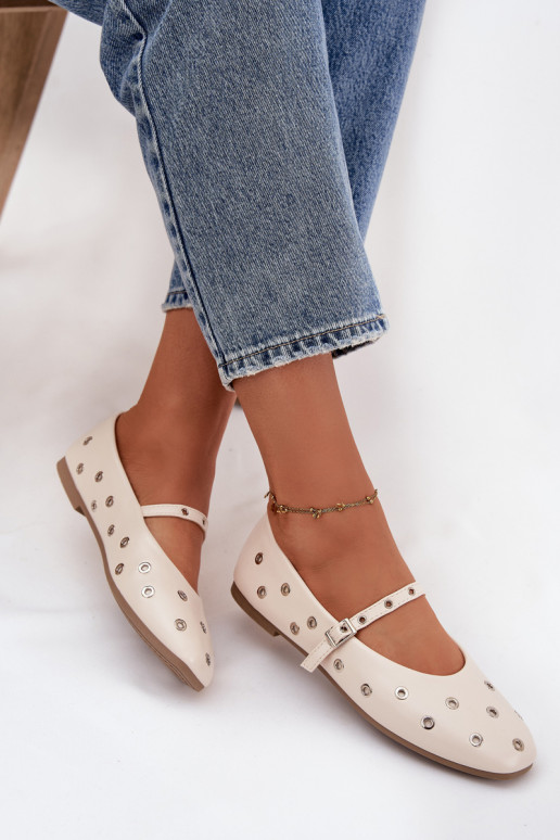 Ballerinas Dames Ze zilvere kleurmi Elementami beige Het heeftrivon