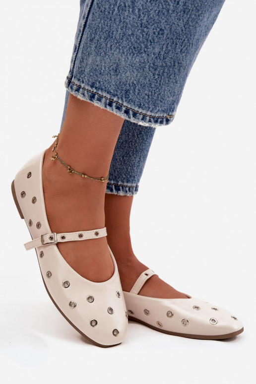 Ballerinas Dames Ze zilvere kleurmi Elementami beige Het heeftrivon