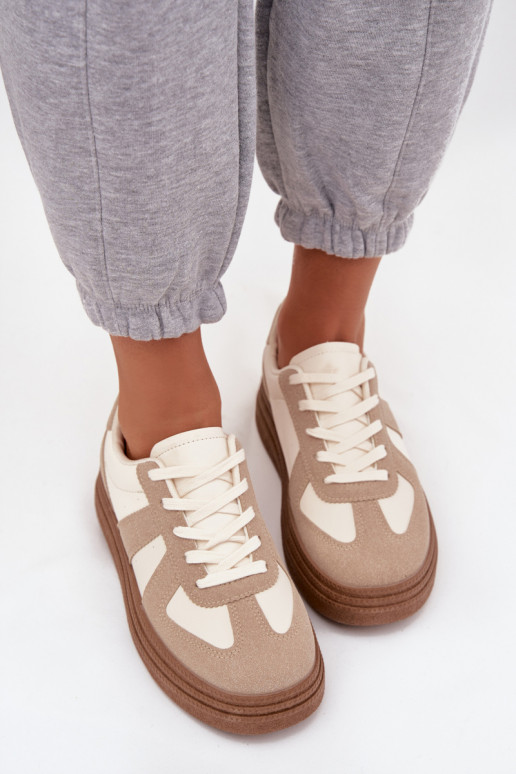 Sneakers model schoenen Dames met platform beige Dovina