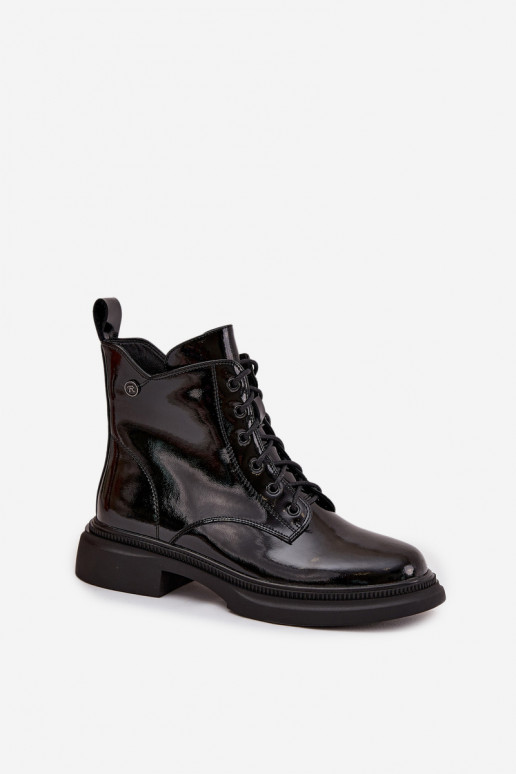 Leer met lakeffect Laarzen opInarmen zInart Gisella