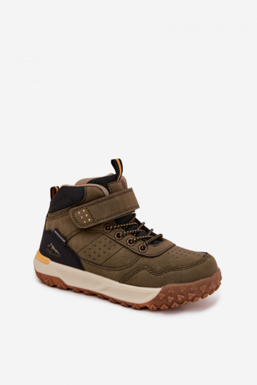 Inandelschoenen Kinderen met zelfklevende bevestigingsmiddelen kaki kleuren Pavisse