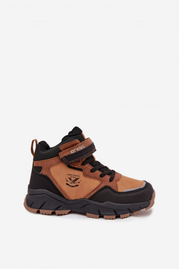 Žomerboots voor kinderen "Trekas" met klittenband, gevoerd, bruin, Miravie 2