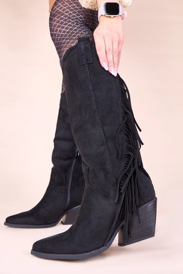 Zwarte cowboylaarzen met franjes Misa