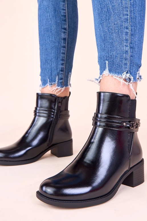 Zwarte warme enkellaarsjes Nicha