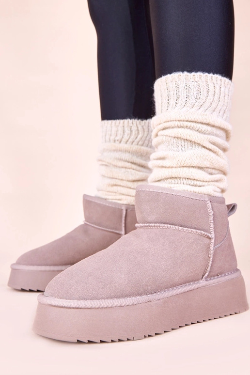 Grijze sneeuwlaarzen van natuurlijk...