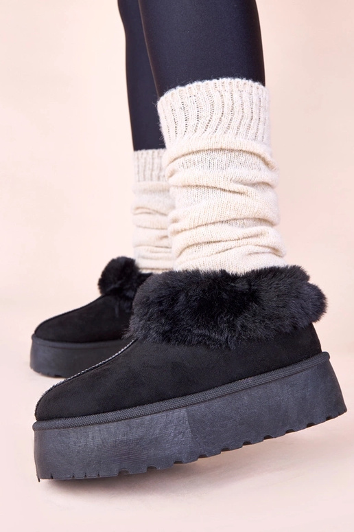 Zwarte sneeuwlaarzen met bont Deesi