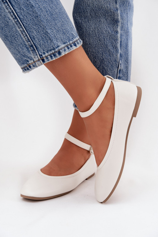 Ballerinas Dames met riemen I met gespen Initte kleur Janelor