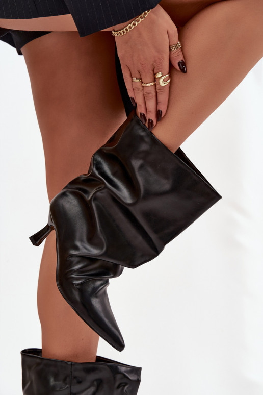 Persistent model Dameslaarzen met dunne hakken Met een geplooid bovenInerk zInart Inarisse