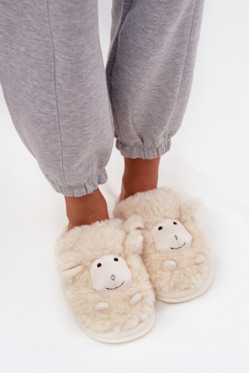 met bont Slippers Dames Schaap beige Sylline