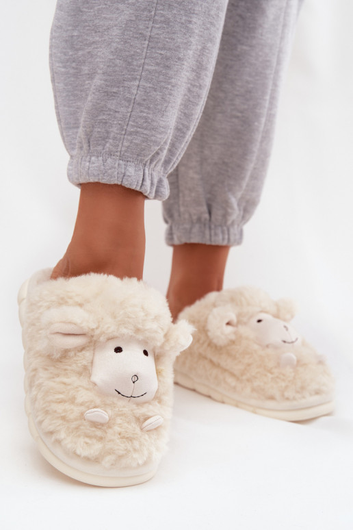 met bont Slippers Dames Schaap beige Sylline