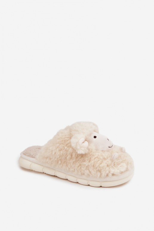 met bont Slippers Dames Schaap beige Sylline