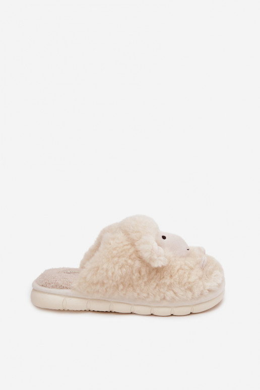 met bont Slippers Dames Schaap beige Sylline