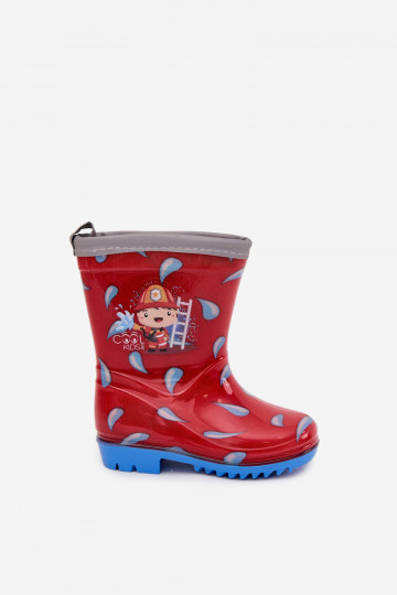 Kinderregenlaarzen "Brandweerman" in rood "Breezly" 2