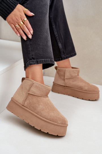 Dames SneeuIn laarzen met platform beige Ninala
