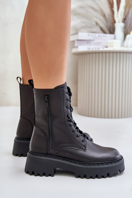 Leer opInarmen Enkellaarsjes voor Inerknemers Dames Big Star OO274A387 zInart