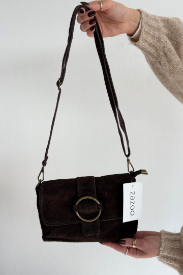 Skórzana van suèdeoIna Een kleine handtas CzekoladoIna Jessel