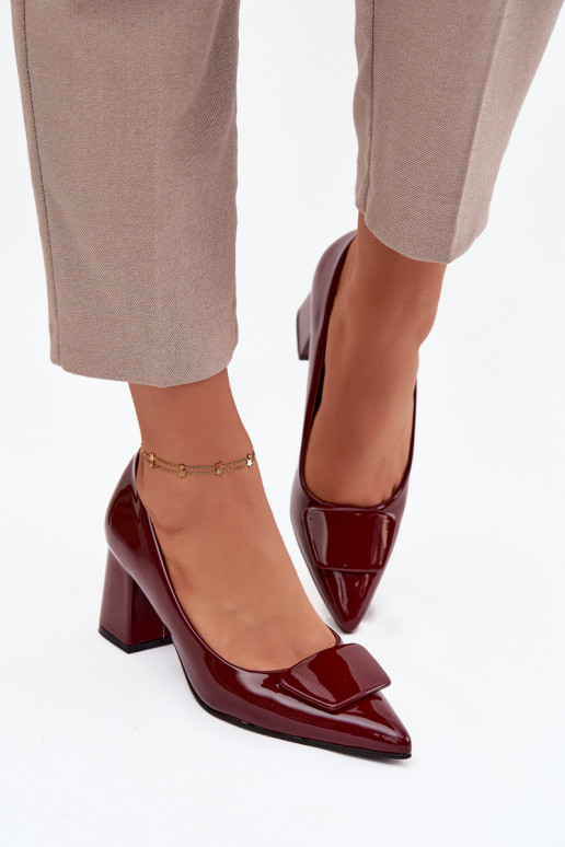 met lakeffect Schoenen met hakken met ornamenten bordeaux Isoline