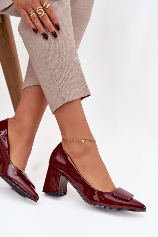 met lakeffect Schoenen met hakken met ornamenten bordeaux Isoline