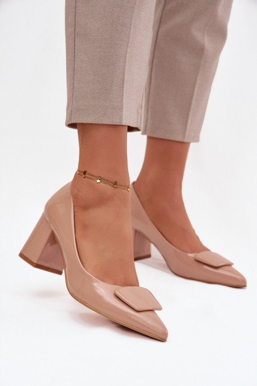 met lakeffect Schoenen met hakken met ornamenten Nude Isoline