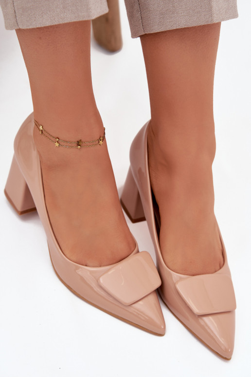 met lakeffect Schoenen met hakken met ornamenten Nude Isoline