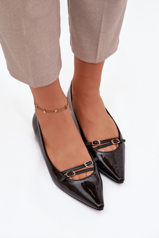 Gelakte ballerinas met riemen zInart Zarelia