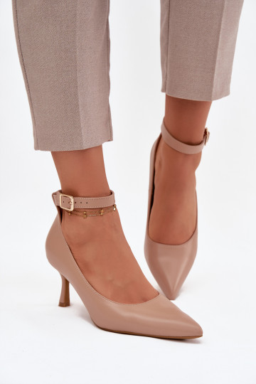 Hakken Schoenen met riemen beige Perrine