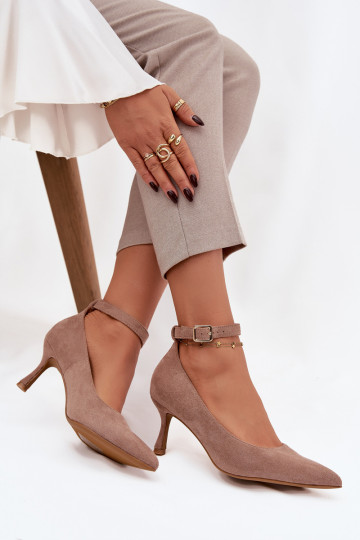 Hakken Schoenenvan eco-suèdeu beige Devoria