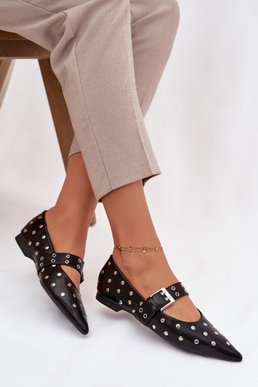Ballerinas met klinknagels I met gespen Eko Leer zInart Arlenne