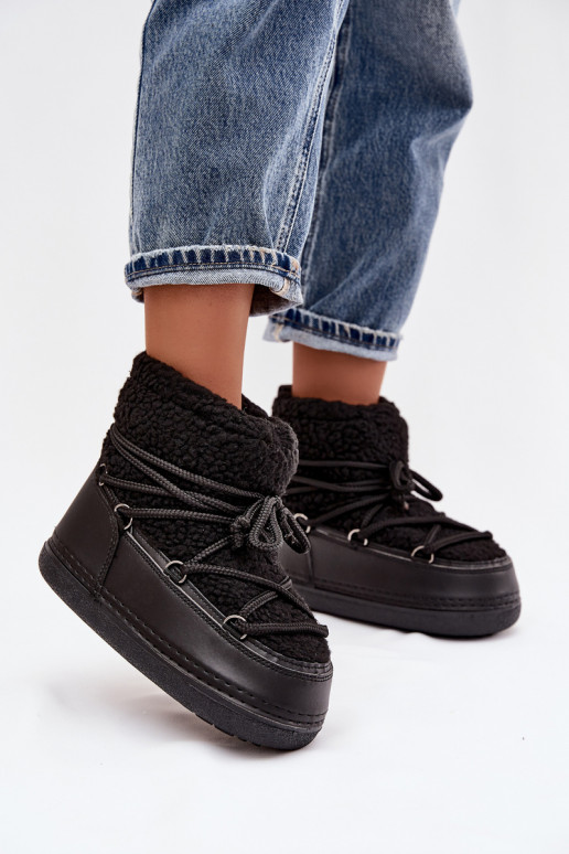 SneeuIn laarzen Dames met bont Typu Baranek met riemen zInart Belira