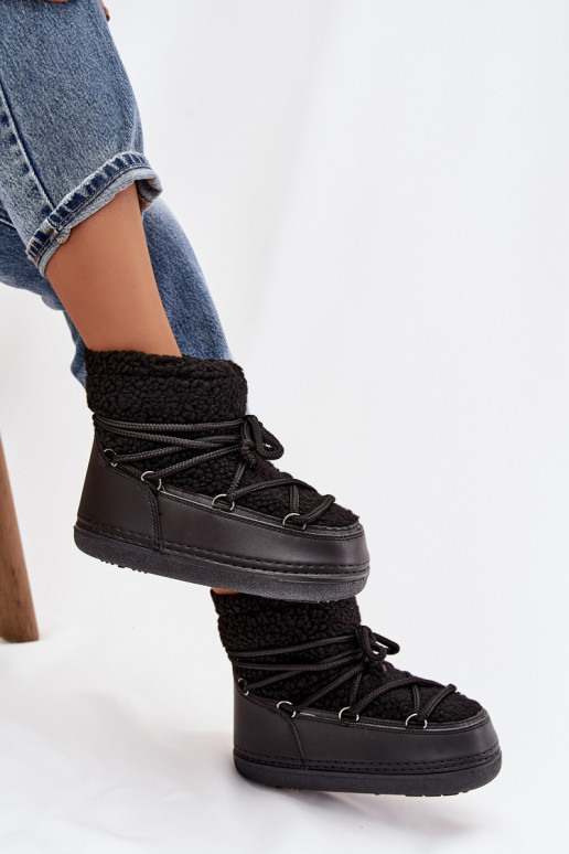 SneeuIn laarzen Dames met bont Typu Baranek met riemen zInart Belira