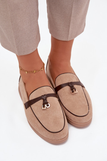 Mocassins Mocassins Damesvan eco-suèdeu beige DarInen