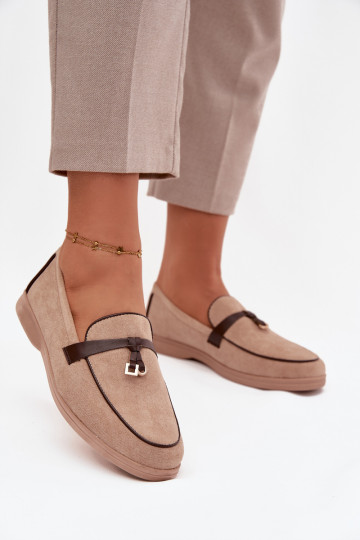 Mocassins Mocassins Damesvan eco-suèdeu beige DarInen 2